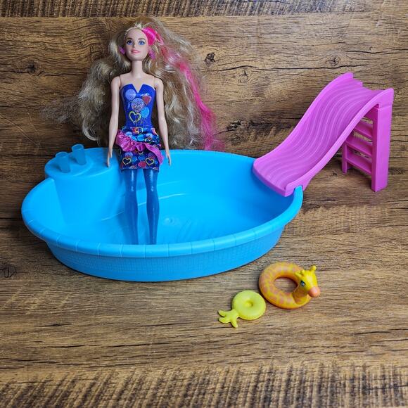 Barbie Color Reveal Pool Slide accessories - Picture 8 of 9